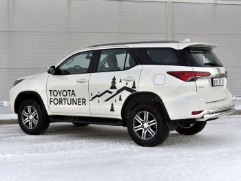 20 999 р. Защита заднего бампера (Ø76 и 42 мм, нержавейка) SLITKOFF  Toyota Fortuner  AN160 (2020-2025) рестайлинг  с доставкой в г. Майкоп. Увеличить фотографию 3