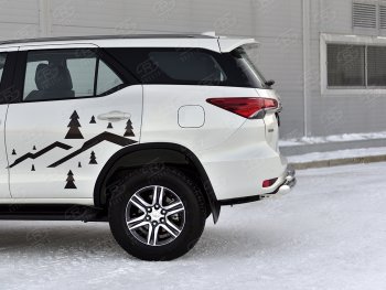 20 999 р. Защита заднего бампера (Ø76 и 42 мм, нержавейка) SLITKOFF  Toyota Fortuner  AN160 (2020-2025) рестайлинг  с доставкой в г. Майкоп. Увеличить фотографию 4