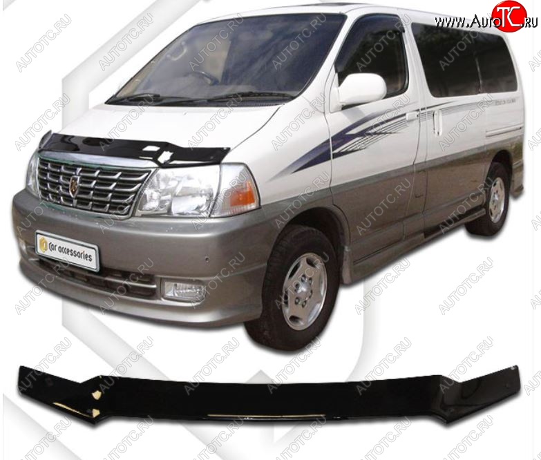 1 999 р. Дефлектор капота CA-Plastic  Toyota Hiace Grand (1999-2002) (Classic черный, Без надписи)  с доставкой в г. Майкоп