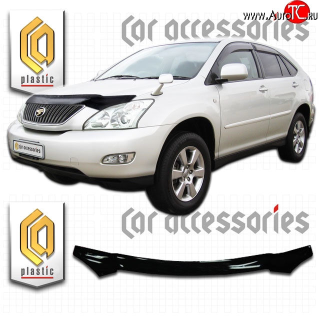 2 079 р. Дефлектор капота CA-Plastic  Toyota Harrier  XU30 (2003-2013) (Classic черный, Без надписи)  с доставкой в г. Майкоп