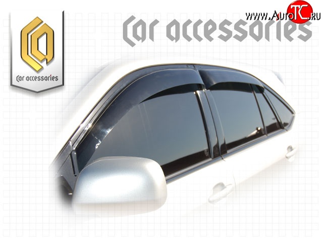1 999 р. Комплект дефлекторов окон CA Plastic Toyota Harrier XU30 (2003-2013) (Classic полупрозрачный, Без хром.молдинга, Крепление скотч)  с доставкой в г. Майкоп