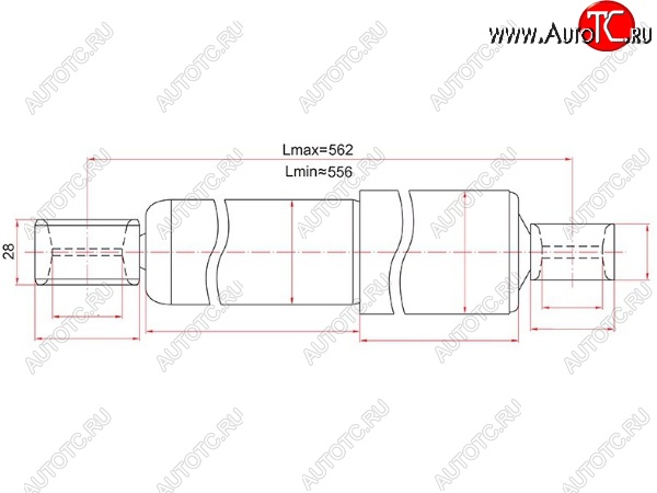 2 249 р. Амортизатор задний SAT (устанавливается на левую или правую сторону) Toyota Hiace H100 минивэн дорестайлинг (Япония) (1989-1993)  с доставкой в г. Майкоп