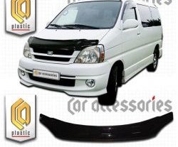 2 199 р. Дефлектор капота CA Plastic   Toyota Hiace Regius (1997-2002) (серия Classic черный, Без надписи)  с доставкой в г. Майкоп. Увеличить фотографию 2