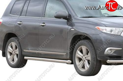 30 999 р. Защита порогов ТехноСфера (Техно Сфера) (нержавейка, 63.5 mm)  Toyota Highlander  XU40 (2010-2013) рестайлинг  с доставкой в г. Майкоп