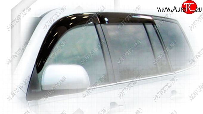 2 199 р. Дефлектора окон CA-Plastic Toyota Highlander XU40 рестайлинг (2010-2013) (Classic полупрозрачный, Без хром.молдинга, Крепление только на скотч)  с доставкой в г. Майкоп