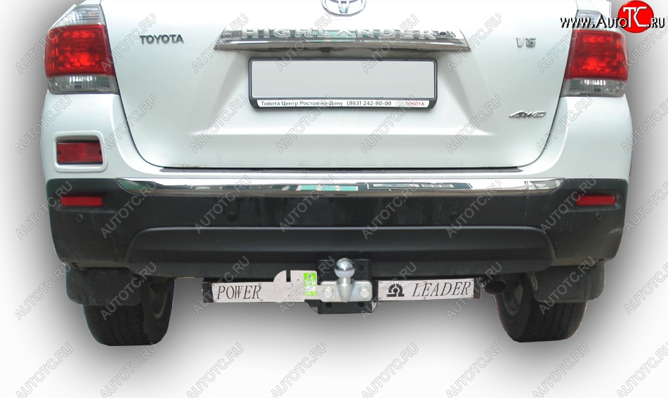 12 499 р. Фаркоп Лидер Плюс (съемный шар тип F, с нержавеющей пластиной) Toyota Highlander XU40 рестайлинг (2010-2013) (Без электропакета)  с доставкой в г. Майкоп
