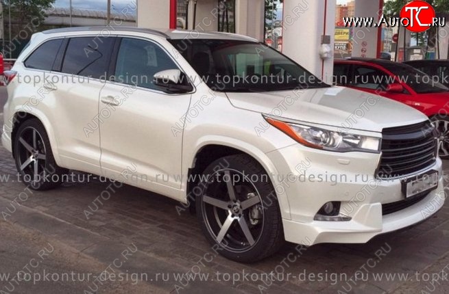 12 999 р. Комплект накладок на колёсные арки TopKontur Design Toyota Highlander XU50 дорестайлинг (2013-2017)  с доставкой в г. Майкоп