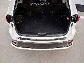 1 999 р. Накладка на задний бампер Russtal Toyota Highlander XU50 рестайлинг (2016-2020) (полированная нержавейка)  с доставкой в г. Майкоп. Увеличить фотографию 2