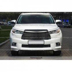 2 199 р. Реснички на фары TopKontur Design Toyota Highlander XU50 дорестайлинг (2013-2017) (Неокрашенные)  с доставкой в г. Майкоп. Увеличить фотографию 2