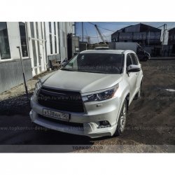 2 199 р. Реснички на фары TopKontur Design Toyota Highlander XU50 дорестайлинг (2013-2017) (Неокрашенные)  с доставкой в г. Майкоп. Увеличить фотографию 5