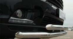 21 999 р. Защита переднего бампера (2 трубыØ63 мм, нержавейка) SLITKOFF  Toyota Highlander  XU50 (2013-2017) дорестайлинг  с доставкой в г. Майкоп. Увеличить фотографию 2