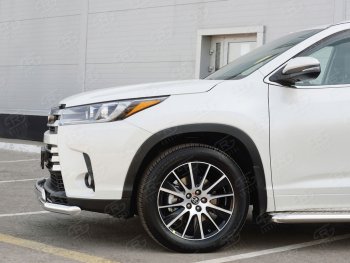 15 999 р. Защита переднего бампера (2 трубы Ø63 и 75х42 мм, нержавейка) Russtal Toyota Highlander XU50 дорестайлинг (2013-2017)  с доставкой в г. Майкоп. Увеличить фотографию 4
