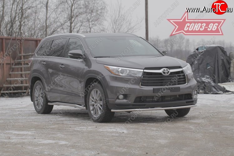 11 879 р. Защита переднего бампера одинарная Souz-96 (d42) Toyota Highlander XU50 дорестайлинг (2013-2017)  с доставкой в г. Майкоп