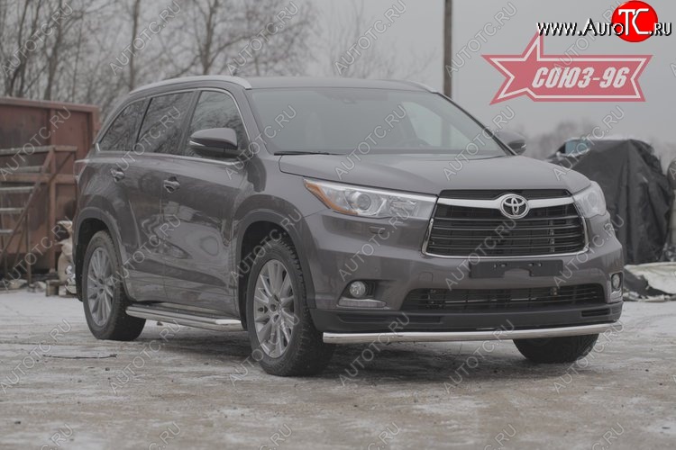 14 489 р. Защита переднего бампера одинарная Souz-96 (d60) Toyota Highlander XU50 дорестайлинг (2013-2017)  с доставкой в г. Майкоп