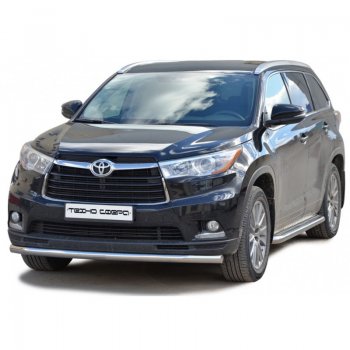 Защита переднего бампера ТехноСфера (Техно Сфера) (нержавейка, d63.5 mm) Toyota Highlander  XU50 (2013-2017) дорестайлинг