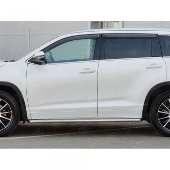 26 999 р. Широкая защита порогов с трубой диаметром 42 мм SLITKOFF v1  Toyota Highlander  XU50 (2013-2017) дорестайлинг  с доставкой в г. Майкоп. Увеличить фотографию 2