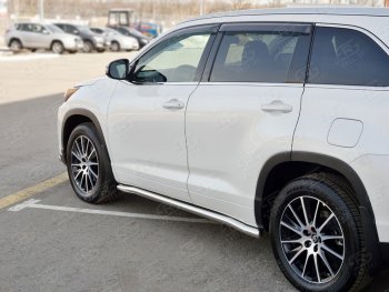 23 399 р. Защита порогов SLITKOFF из круглой трубы диаметром 63 мм SLITKOFF v3  Toyota Highlander  XU50 (2013-2017) дорестайлинг  с доставкой в г. Майкоп. Увеличить фотографию 3