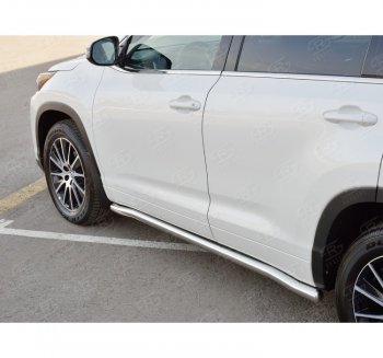 Защита порогов SLITKOFF из круглой трубы диаметром 63 мм SLITKOFF v3 Toyota Highlander  XU50 (2013-2017) дорестайлинг