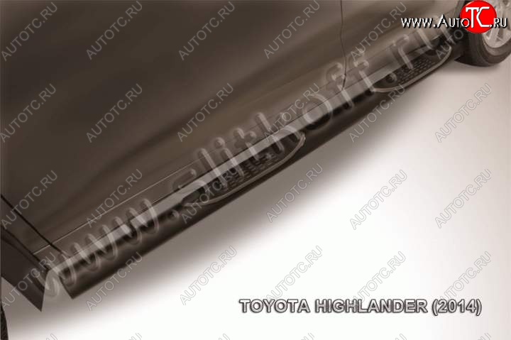 15 249 р. Защита порогов Slitkoff Toyota Highlander XU50 дорестайлинг (2013-2017) (Цвет: серебристый)  с доставкой в г. Майкоп