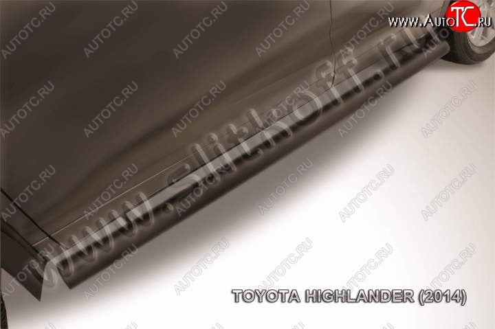 13 999 р. Защита порогов Slitkoff  Toyota Highlander  XU50 (2013-2017) дорестайлинг (Цвет: серебристый)  с доставкой в г. Майкоп