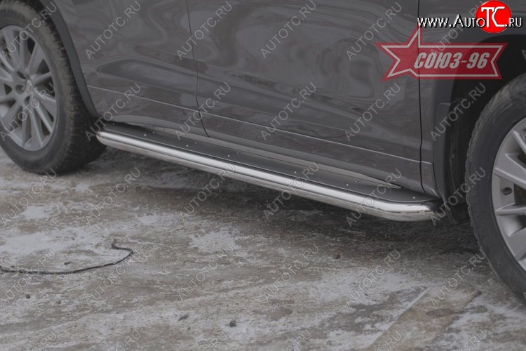 23 264 р. Защита порогов с листом Souz-96 (d60). Toyota Highlander XU50 дорестайлинг (2013-2017)  с доставкой в г. Майкоп