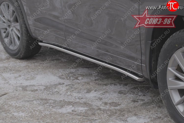 16 379 р. Защита порогов из овальной трубы Souz-96 (d75х42) Toyota Highlander XU50 дорестайлинг (2013-2017)  с доставкой в г. Майкоп