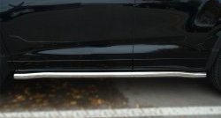 Защита порогов из круглой трубы диаметром 63 мм SLITKOFF Toyota Highlander  XU50 (2013-2017) дорестайлинг
