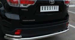 20 999 р. Защита заднего бампера (Ø63 и 42 мм, с углами, нержавейка) SLITKOFF  Toyota Highlander  XU50 (2013-2017) дорестайлинг  с доставкой в г. Майкоп. Увеличить фотографию 3