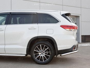 15 999 р. Защита заднего бампера (Ø63 мм уголки, нержавейка) SLITKOFF  Toyota Highlander  XU50 (2013-2017) дорестайлинг  с доставкой в г. Майкоп. Увеличить фотографию 2