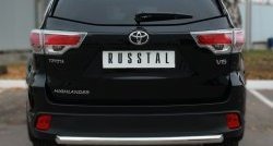 16 249 р. Защита заднего бампера (Ø63 мм, нержавейка) SLITKOFF  Toyota Highlander  XU50 (2013-2017) дорестайлинг  с доставкой в г. Майкоп. Увеличить фотографию 2