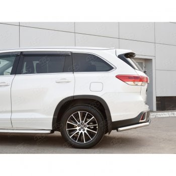 17 999 р. Защита заднего бампера (Ø63 мм, нержавейка) SLITKOFF Toyota Highlander XU50 рестайлинг (2016-2020)  с доставкой в г. Майкоп. Увеличить фотографию 3