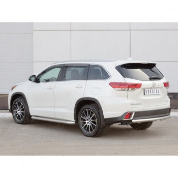16 799 р. Защита заднего бампера (Ø63 мм, нержавейка) SLITKOFF  Toyota Highlander  XU50 (2013-2017) дорестайлинг  с доставкой в г. Майкоп. Увеличить фотографию 2