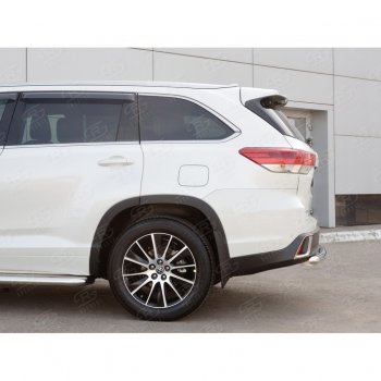 16 799 р. Защита заднего бампера (Ø63 мм, нержавейка) SLITKOFF  Toyota Highlander  XU50 (2013-2017) дорестайлинг  с доставкой в г. Майкоп. Увеличить фотографию 3