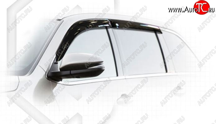 2 199 р. Дефлектора окон CA-Plastic Toyota Highlander XU50 дорестайлинг (2013-2017) (Classic полупрозрачный, Без хром.молдинга)  с доставкой в г. Майкоп