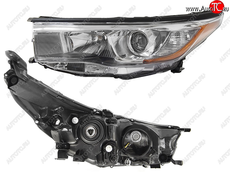 9 849 р. Левая фара SAT Toyota Highlander XU50 дорестайлинг (2013-2017)  с доставкой в г. Майкоп