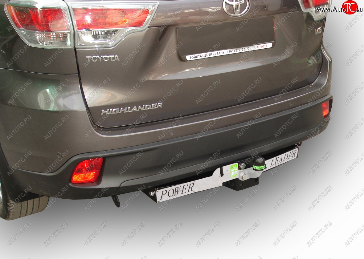 11 249 р. Фаркоп Лидер Плюс (съемный шар тип F, с нержавеющей пластиной) Toyota Highlander XU50 рестайлинг (2016-2020) (Без электропакета)  с доставкой в г. Майкоп