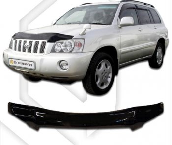 2 199 р. Дефлектор капота CA-Plastic  Toyota Highlander  XU20 (2000-2007) дорестайлинг, рестайлинг (серия Classic черный, Без надписи)  с доставкой в г. Майкоп. Увеличить фотографию 2