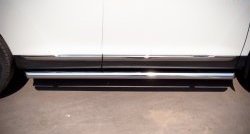 77 999 р. Защита порогов из круглой трубы диаметром 76 мм (рестайлинг) Russtal Toyota Highlander XU40 рестайлинг (2010-2013) (Защита порогов с со скосами на торцах (вариант 1))  с доставкой в г. Майкоп. Увеличить фотографию 2