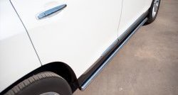 77 999 р. Защита порогов из круглой трубы диаметром 76 мм (рестайлинг) Russtal Toyota Highlander XU40 рестайлинг (2010-2013) (Защита порогов с со скосами на торцах (вариант 1))  с доставкой в г. Майкоп. Увеличить фотографию 9