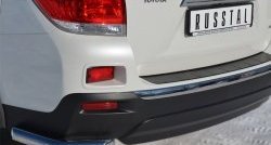 13 949 р. Защита заднего бампера (Ø63 мм уголки, нержавейка) SLITKOFF  Toyota Highlander  XU40 (2010-2013) рестайлинг  с доставкой в г. Майкоп. Увеличить фотографию 2