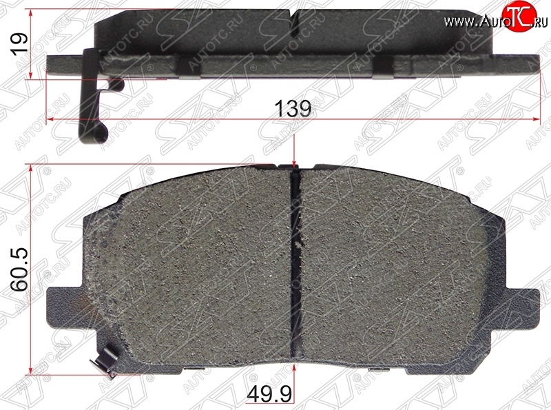 1 059 р. Колодки тормозные SAT (передние) Toyota Highlander XU20 дорестайлинг (2000-2003)  с доставкой в г. Майкоп
