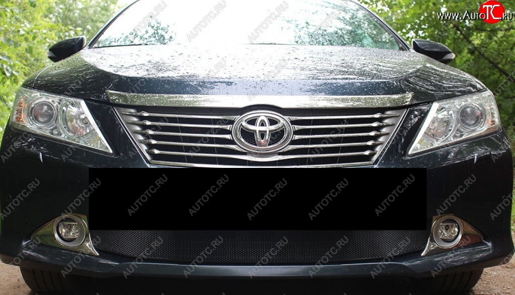 1 469 р. Защитная решётка в воздуховод автомобиля Russtal (черная) Toyota Highlander XU40 дорестайлинг (2007-2010)  с доставкой в г. Майкоп