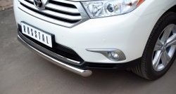 17 849 р. Защита переднего бампера (Ø76 мм, нержавейка) SLITKOFF Toyota Highlander XU40 рестайлинг (2010-2013)  с доставкой в г. Майкоп. Увеличить фотографию 3