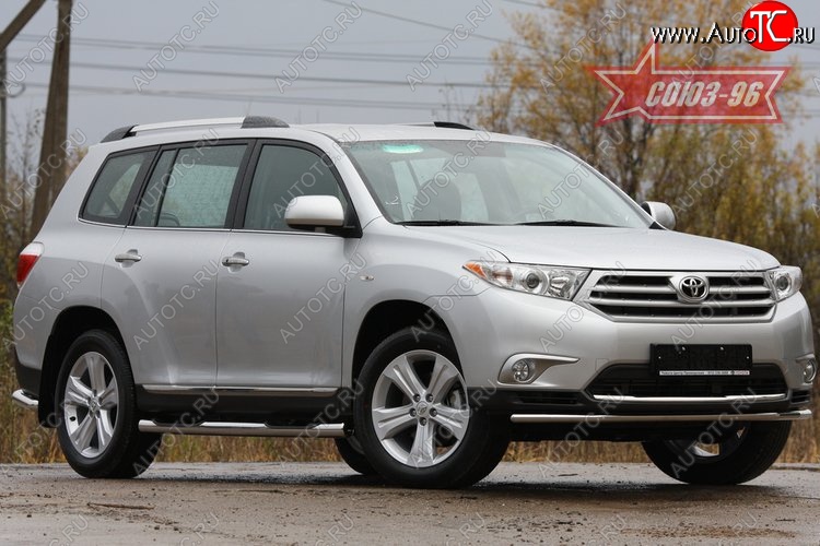 11 879 р. Защита переднего бампера одинарная Souz-96 (d42). Toyota Highlander XU40 рестайлинг (2010-2013)  с доставкой в г. Майкоп
