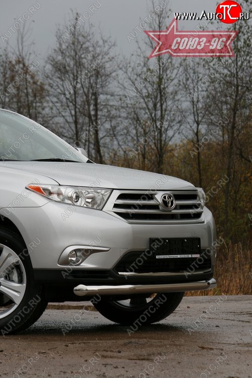 16 919 р. Одинарная защита переднего бампера (d76) Souz-96 Toyota Highlander XU40 рестайлинг (2010-2013)  с доставкой в г. Майкоп