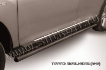 Защита порогов Slitkoff Toyota Highlander  XU40 (2010-2013) рестайлинг