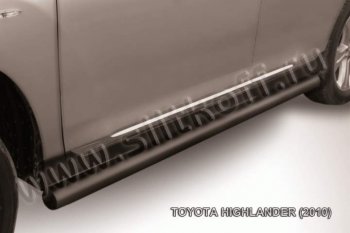 Защита порогов Slitkoff Toyota Highlander  XU40 (2010-2013) рестайлинг
