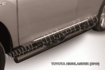 Защита порогов Slitkoff Toyota Highlander  XU40 (2010-2013) рестайлинг