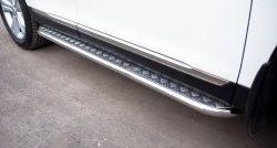 Широкая защита порогов SLITKOFF Toyota Highlander  XU40 (2010-2013) рестайлинг