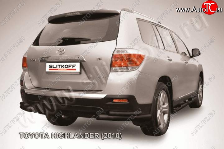 9 599 р. Уголки d57+d42 двойные Toyota Highlander XU40 рестайлинг (2010-2013) (Цвет: серебристый)  с доставкой в г. Майкоп